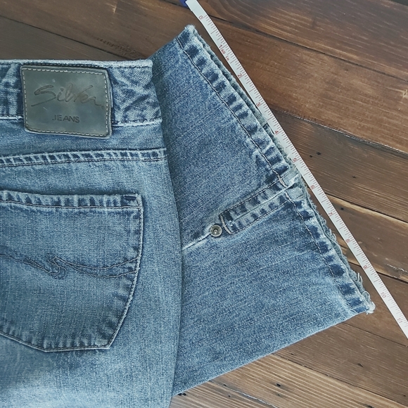 VTG Silver jeans womens long blue boot cut distressed vintage 90s - Picture 6 of 6